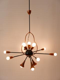 Exceptional Twelve Flamed Sputnik Chandelier or Pendant Lamp Austria 1950s - 3243210