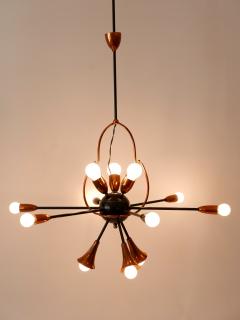 Exceptional Twelve Flamed Sputnik Chandelier or Pendant Lamp Austria 1950s - 3243212