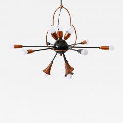 Exceptional Twelve Flamed Sputnik Chandelier or Pendant Lamp Austria 1950s - 3244128