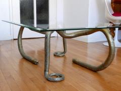 Exceptional Two Python Based Solid Brass Coffee Table Germany 1980s - 2609577