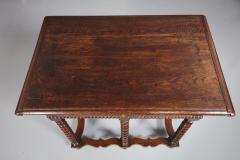 Exceptional and Rare Five Legged Bobbin Turned Charles II Table - 2499261