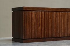 Exceptional and Unique Freestanding Sideboard in Solid Oak Belgium 1970 - 4803601