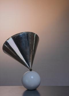 Exceptional marble and chrome table lamp - 1905881