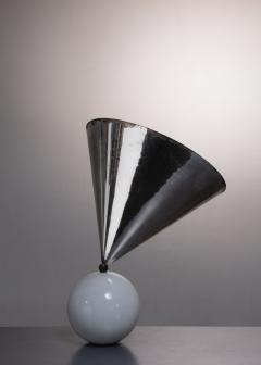 Exceptional marble and chrome table lamp - 1905883