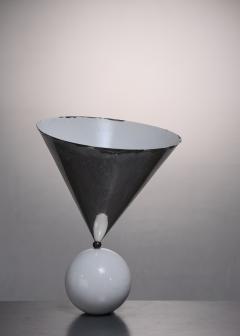 Exceptional marble and chrome table lamp - 1905895