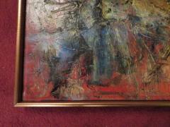 Exciting Gino Hollander Style Abstract Oil Painting Mid Century Modern - 1550387