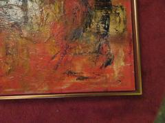 Exciting Gino Hollander Style Abstract Oil Painting Mid Century Modern - 1550390