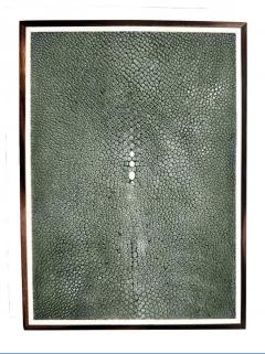 Exotic Turquoise Shagreen and Macassar Ebony Box with Bone Inlay - 4206864