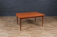 Expanding Danish Modern Sculpted Teak Draw Leaf Dining Table - 4190212