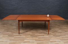 Expanding Danish Modern Sculpted Teak Draw Leaf Dining Table - 4190214