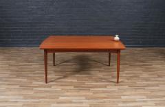Expanding Danish Modern Sculpted Teak Draw Leaf Dining Table - 4190215