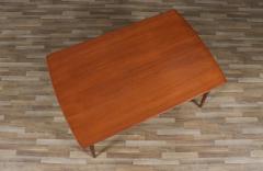 Expanding Danish Modern Sculpted Teak Draw Leaf Dining Table - 4190218