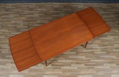 Expanding Danish Modern Sculpted Teak Draw Leaf Dining Table - 4190219
