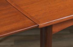 Expanding Danish Modern Sculpted Teak Draw Leaf Dining Table - 4190220