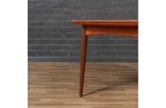 Expanding Danish Modern Sculpted Teak Draw Leaf Dining Table - 4190221