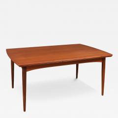 Expanding Danish Modern Sculpted Teak Draw Leaf Dining Table - 4191262