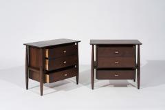 Exposed Framework Bedside Tables in Walnut by John Stuart C 1950s - 3562590