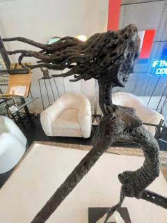 Expressionist Bronze Sculpture on Stone and Bronze Base - 3997618