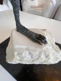 Expressionist Bronze Sculpture on Stone and Bronze Base - 3997636