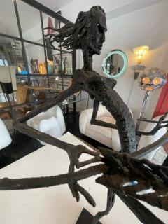 Expressionist Bronze Sculpture on Stone and Bronze Base - 3997640