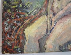 Expressionist Nude Oil on Masonite Unsigned in Older Carved Frame and Glass - 3517011