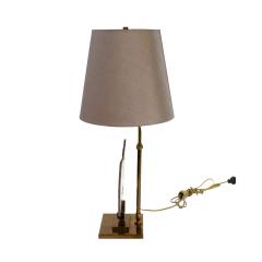 Exquisite Belgian Table Lamp with Mounted Agate 1970s - 3577650