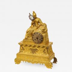 Exquisite French Charles X Ormolu Jeweled Chinoiserie Figural Table Clock - 1175238