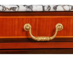 Exquisite French Ormolu Mounted Mahogany Parquetry Marble Top Commode C 1870 - 4120335