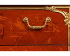Exquisite French Ormolu Mounted Mahogany Parquetry Marble Top Commode C 1870 - 4120336