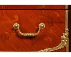 Exquisite French Ormolu Mounted Mahogany Parquetry Marble Top Commode C 1870 - 4120339
