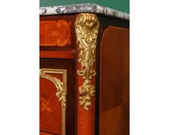 Exquisite French Ormolu Mounted Mahogany Parquetry Marble Top Commode C 1870 - 4120361