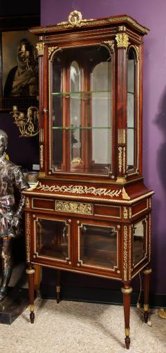 Exquisite French Ormolu Mounted Mahogany and Glass Vitrine Cabinet - 2458364