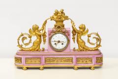 Exquisite French Ormolu and Pink Porcelain Clock Set after Francois Remond - 759403