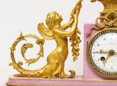 Exquisite French Ormolu and Pink Porcelain Clock Set after Francois Remond - 759406