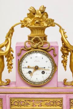 Exquisite French Ormolu and Pink Porcelain Clock Set after Francois Remond - 759410