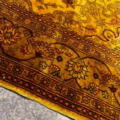 Exquisite Hand Knotted Fine Gold Silk Persian Rug Wall Art Tapestry - 3162999