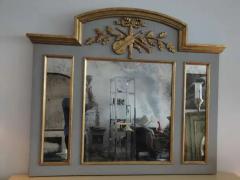 Exquisite Handcarved French Style Parcel Gilt Trumeau Mirror - 3319223