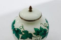 Exquisite Japanese Cloisonn Enamel Covered Jar with Ivy and Butterflies - 4556790