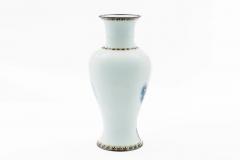 Exquisite Japanese Cloisonn Enamel Vase Blue and White Plum Blossoms Ando - 4556772