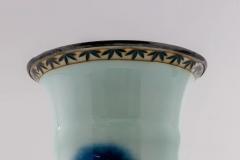 Exquisite Japanese Cloisonn Enamel Vase Blue and White Plum Blossoms Ando - 4556779