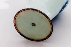 Exquisite Japanese Cloisonn Enamel Vase Blue and White Plum Blossoms Ando - 4556782
