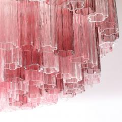 Exquisite Modernist Hand Blown Mixed Fuschia Murano Glass Tronchi Chandelier - 4377073