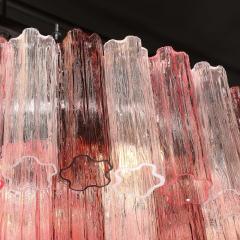 Exquisite Modernist Hand Blown Mixed Fuschia Murano Glass Tronchi Chandelier - 4377074