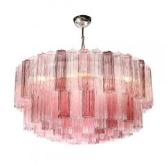 Exquisite Modernist Hand Blown Mixed Fuschia Murano Glass Tronchi Chandelier - 4377088