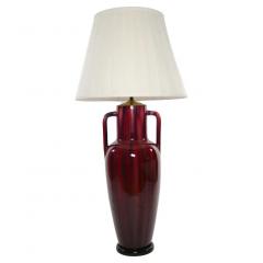 Exquisite Pair Flamb Porcelain Black Wood Table Lamp - 2825799