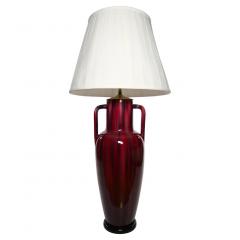 Exquisite Pair Flamb Porcelain Black Wood Table Lamp - 2825802