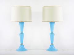 Exquisite Pair Venetian Glass Gold Flecks Table Lamps - 2479478
