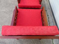Exquisite Pair of Chinoiserie Ming Style Carved Rosewood Chairs Asian Modern - 1533960