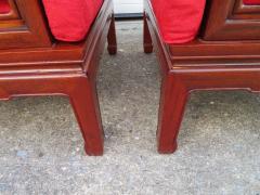Exquisite Pair of Chinoiserie Ming Style Carved Rosewood Chairs Asian Modern - 1533961