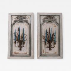 Exquisite Pair of French 18th Century Louis XV Painted Oak Boiserie Panels - 919151
